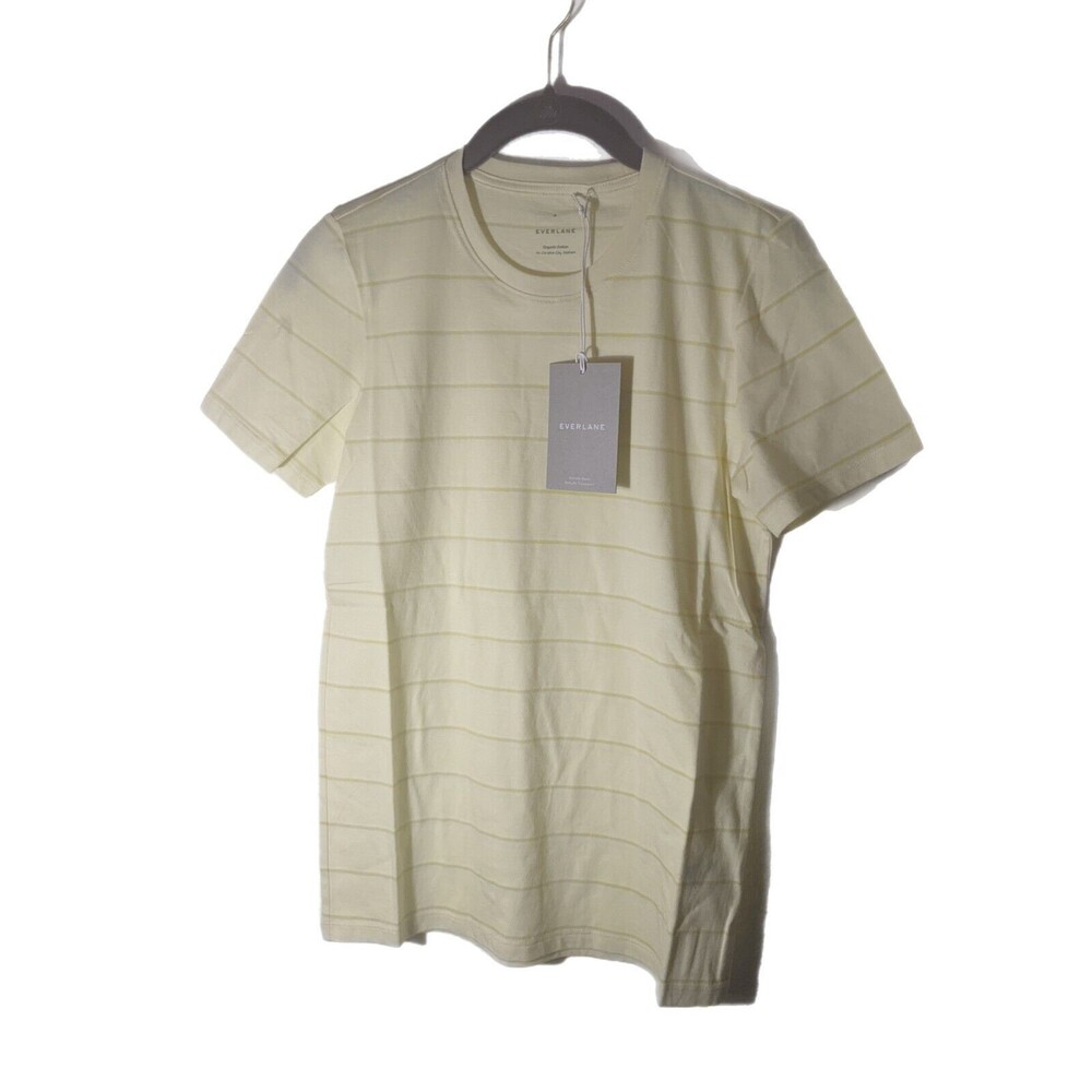 Everlane Short Sleeve Crew Tee in Pale Yellow
